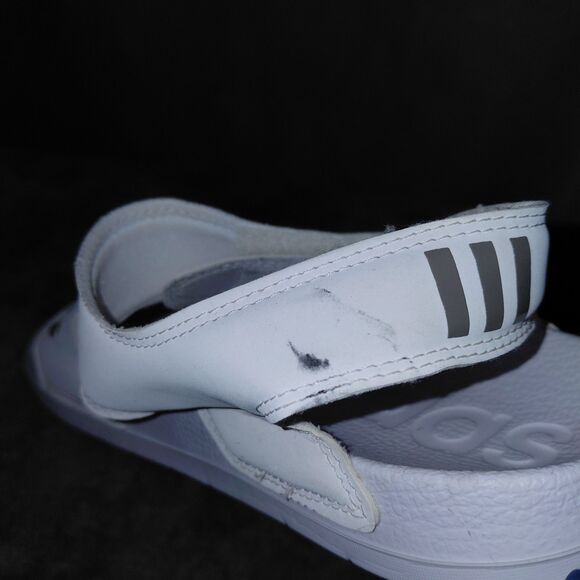 Adidas Adilette Strappy Sandal Womens Size 10 White Champagne Adjustable Slide - Picture 10 of 14